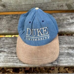 Vintage Duke University Baseball Cap Denim Suede Made in USA University Square